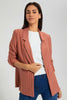 Pink Stripe Rolled Up Sleeve Jacket