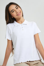 Load image into Gallery viewer, Redtag-White-Collared-T-Shirts-Plain-Senior-Girls-9 to 14 Years
