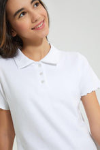 Load image into Gallery viewer, Redtag-White-Collared-T-Shirts-Plain-Senior-Girls-9 to 14 Years
