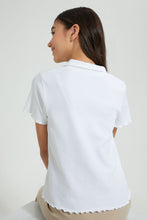 Load image into Gallery viewer, Redtag-White-Collared-T-Shirts-Plain-Senior-Girls-9 to 14 Years
