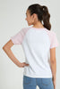 Redtag-White/Pink-Raglan-Sleeve-Top-Colour:White,-Filter:Senior-Girls-(9-to-14-Yrs),-GSR-T-Shirts,-New-In,-New-In-GSR,-Non-Sale,-S22B,-Section:Kidswear-Senior-Girls-9 to 14 Years