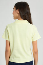 Load image into Gallery viewer, Redtag-Yellow-Collared-Front-Placket-Top-Plain-Senior-Girls-9 to 14 Years
