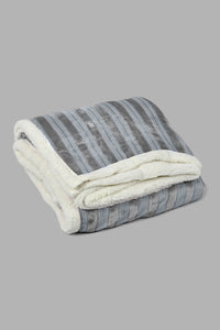 Redtag-Grey-Reversible-Textured-Blanket-(Single-Size)-Blankets-Home-Bedroom-