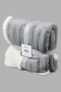 Redtag-Grey-Reversible-Textured-Blanket-(Single-Size)-Blankets-Home-Bedroom-