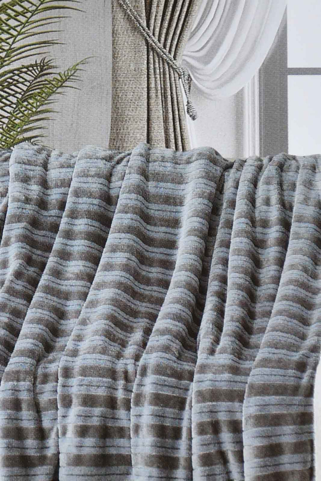 Redtag-Grey-Reversible-Textured-Blanket-(Double-Size)-Blankets-Home-Bedroom-