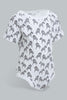 Redtag-Yellow--And-Grey-Animal-Print-5-Piece-Pack-Body-Suit-Bodysuits-Baby-0 to 12 Months