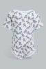 Redtag-Yellow--And-Grey-Animal-Print-5-Piece-Pack-Body-Suit-Bodysuits-Baby-0 to 12 Months