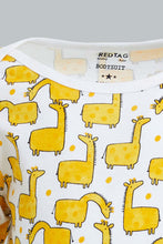 Load image into Gallery viewer, Redtag-Yellow--And-Grey-Animal-Print-5-Piece-Pack-Body-Suit-Bodysuits-Baby-0 to 12 Months
