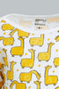 Redtag-Yellow--And-Grey-Animal-Print-5-Piece-Pack-Body-Suit-Bodysuits-Baby-0 to 12 Months