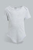 Redtag-White-And-Black-Mono-Chrome-5-Piece-Pack-Body-Suit-Bodysuits-Baby-0 to 12 Months