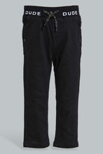 Load image into Gallery viewer, Redtag-Black-Knit-Denim-With-Rib-Waistband-Jeans-Slim-Fit-Infant-Boys-3 to 24 Months
