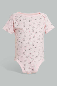 Redtag-Pink-Bunny-5-Piece-Pack-Body-Suit-Bodysuits-Baby-0 to 12 Months