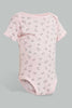 Redtag-Pink-Bunny-5-Piece-Pack-Body-Suit-Bodysuits-Baby-0 to 12 Months