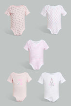 Load image into Gallery viewer, Redtag-Pink-Bunny-5-Piece-Pack-Body-Suit-Bodysuits-Baby-0 to 12 Months
