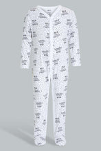 Load image into Gallery viewer, Redtag-White-And-Black-Mono-Chrome-3-Piece-Pack-Sleep-Suit-Sleepsuits-Baby-0 to 12 Months
