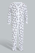 Load image into Gallery viewer, Redtag-Yellow--And-Grey-Animal-Print-3-Piece-Pack-Sleep-Suit-Sleepsuits-Baby-0 to 12 Months
