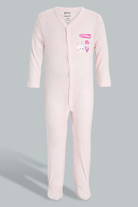 Redtag-Pink-Bunny-3-Piece-Pack-Sleep-Suit-Sleepsuits-Baby-0 to 12 Months