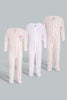 Redtag-Pink-Bunny-3-Piece-Pack-Sleep-Suit-Sleepsuits-Baby-0 to 12 Months