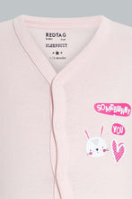 Load image into Gallery viewer, Redtag-Pink-Bunny-3-Piece-Pack-Sleep-Suit-Sleepsuits-Baby-0 to 12 Months
