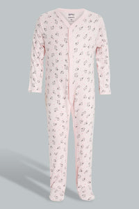 Redtag-Pink-Bunny-3-Piece-Pack-Sleep-Suit-Sleepsuits-Baby-0 to 12 Months