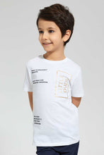 Load image into Gallery viewer, Redtag-White-Gold-Little-Dude-Print-T-Shirt-Graphic-Prints-Boys-2 to 8 Years
