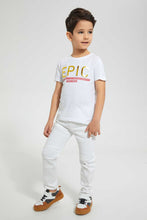 Load image into Gallery viewer, Redtag-White-Epic-Embossed-Print-T-Shirt-Graphic-T-Shirts-Boys-2 to 8 Years
