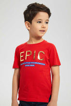 Load image into Gallery viewer, Redtag-Red-Epic-Embossed-Print-T-Shirt-Graphic-T-Shirts-Boys-2 to 8 Years
