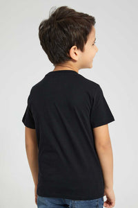 Redtag-Black-Tiger-Sequin-T-Shirt-All-Over-Prints-Boys-2 to 8 Years