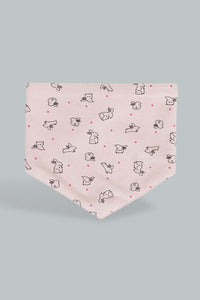 Pink And White Bunny Bib Set (2 Piece)