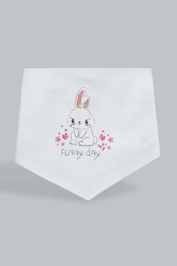 Pink And White Bunny Bib Set (2 Piece)