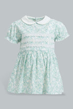 Load image into Gallery viewer, Redtag-Mint-Peterpan-Collar-Embroidery-Dress-Dresses-Baby-0 to 12 Months
