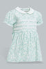 Redtag-Mint-Peterpan-Collar-Embroidery-Dress-Dresses-Baby-0 to 12 Months