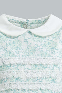 Redtag-Mint-Peterpan-Collar-Embroidery-Dress-Dresses-Baby-0 to 12 Months