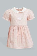 تنزيل الصورة على معرض الصور، Redtag-Pink-Peterpan-Collar-Bunnt-Dress-Dresses-Baby-0 to 12 Months
