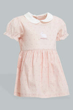 تنزيل الصورة على معرض الصور، Redtag-Pink-Peterpan-Collar-Bunnt-Dress-Dresses-Baby-0 to 12 Months
