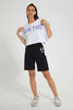 Black Placement Lounge Short