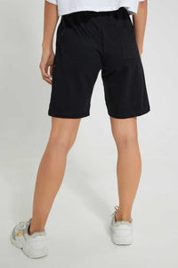 Black Placement Lounge Short