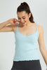 Redtag-Blue-Strappy-Rib-Vest-With-Lace-Vests-Women's-