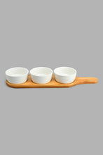 Load image into Gallery viewer, Redtag-White-Round-Bowl-With-Bamboo-Tray-(3-Piece)-Serving-Bowls-Home-Dining-
