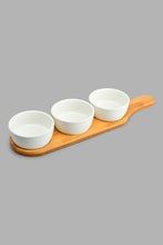 Load image into Gallery viewer, Redtag-White-Round-Bowl-With-Bamboo-Tray-(3-Piece)-Serving-Bowls-Home-Dining-
