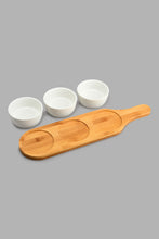 Load image into Gallery viewer, Redtag-White-Round-Bowl-With-Bamboo-Tray-(3-Piece)-Serving-Bowls-Home-Dining-
