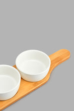 Load image into Gallery viewer, Redtag-White-Round-Bowl-With-Bamboo-Tray-(3-Piece)-Serving-Bowls-Home-Dining-
