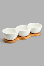 تنزيل الصورة على معرض الصور، Redtag-White-Round-Bowl-With-Bamboo-Tray-(1-Piece)-Serving-Bowls-Home-Dining-
