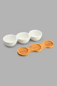 Redtag-White-Round-Bowl-With-Bamboo-Tray-(1-Piece)-Serving-Bowls-Home-Dining-