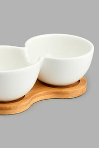 Redtag-White-Round-Bowl-With-Bamboo-Tray-(1-Piece)-Serving-Bowls-Home-Dining-