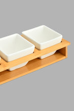 تنزيل الصورة على معرض الصور، Redtag-White-Square-Bowl-With-Bamboo-Tray-(4-Piece)-Serving-Bowls-Home-Dining-
