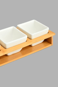 Redtag-White-Square-Bowl-With-Bamboo-Tray-(4-Piece)-Serving-Bowls-Home-Dining-