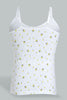 Redtag-White-Floral/Yellow-Vest-(2-Pack)-Vests-Senior-Girls-9 to 14 Years