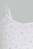 Redtag-White-Floral/Oatmeal-Melange-Vest-(2-Pack)-Vests-Senior-Girls-9 to 14 Years