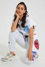 Load image into Gallery viewer, Redtag-White-Alover-Printed-Jogger-Joggers-Women&#39;s-
